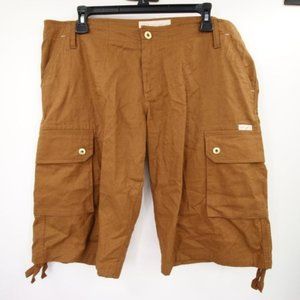 Baby Phat Brown Cargo Linen Shorts Size 18 Y2K Bermuda
